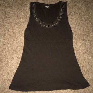 Express brown tank with studded detail